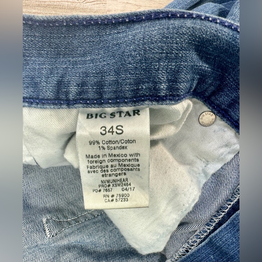 Big Star 17 Union Comfort Straight Mens Blue Jeans Size 34S (36x31) - Picture 6 of 12